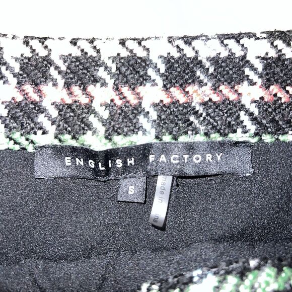 english factory plaid tweed mini skirt women’s small (S) multicolor - Picture 3 of 6